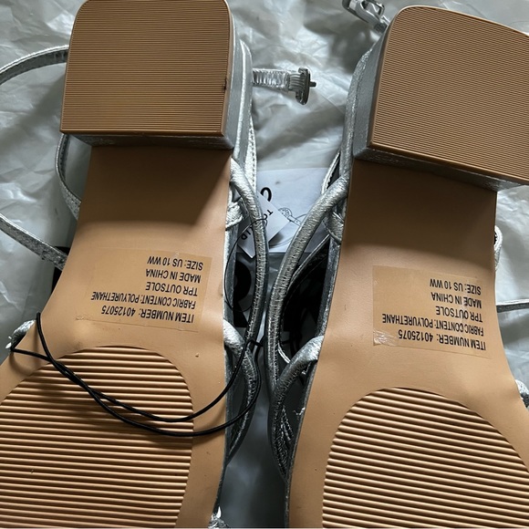 Torrid Silver Extra Wide Strappy Micro Block Heel Sandals - Picture 10 of 12